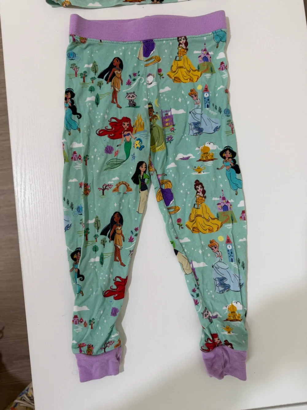 Little Sleepies Girls Mint Green and Purple Disney Princess Pajama Set (RETIRED)
